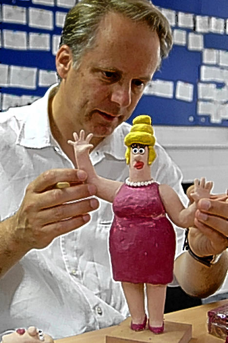 Nick Park puts the finishing touches on Piella Bakewell.