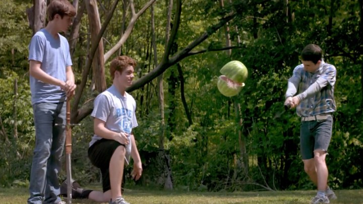 Awesome exploding, floating melon.