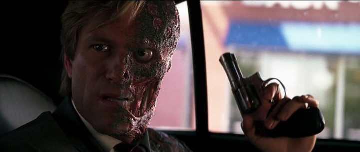 Aaron Eckhart's portrayl of Harvey Dent, in The Dark Knight.