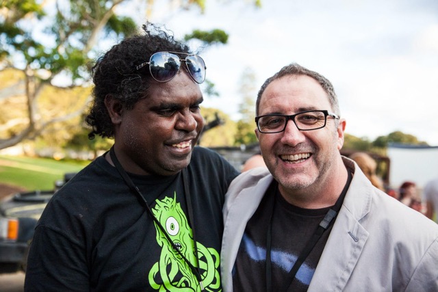 Leon Burchill (Benny) and Keith Agius (Frank) on location in Wyrmwood.