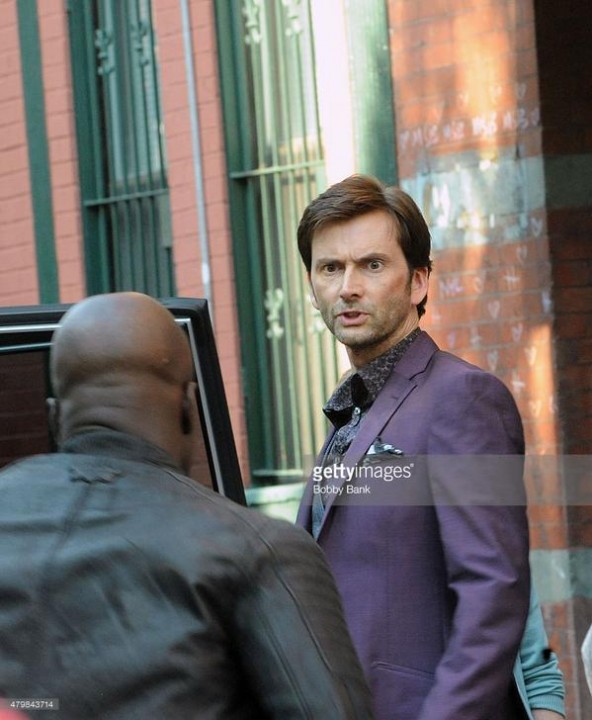 David Tennant on the set of "Jessica Jones", as The Purple Man. (C) Getty Images.