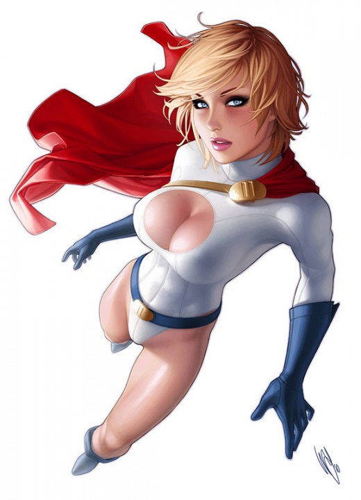 Because boobs sell, I guess. Power Girl flies into back problems.