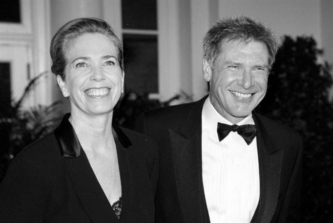Ms Mathison (L) with actor and then-husband Harrison Ford (R).