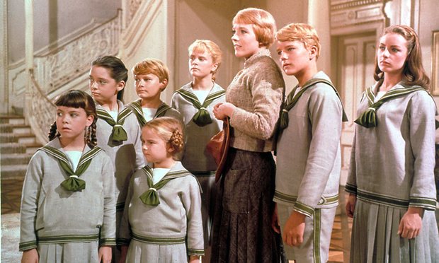Charmian Carr (Far right) with Julie Andrews (Center) and the rest of her on-screen siblings in 1965's The Sound Of Music. 