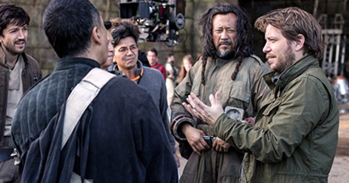 Gareth Edwards (Right) on the set of Rogue One...