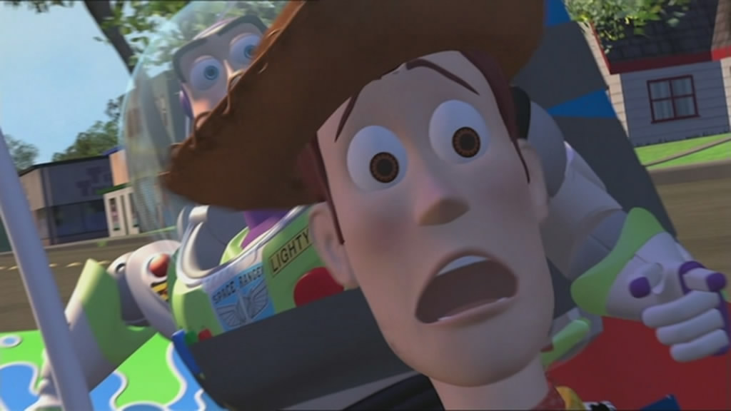 Buzz and Woody team up to save each other.
