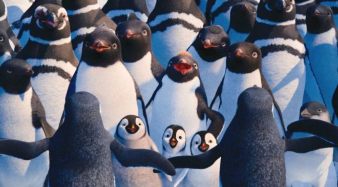 The protest at the cinematic explotiation of penguins was gaining traction....