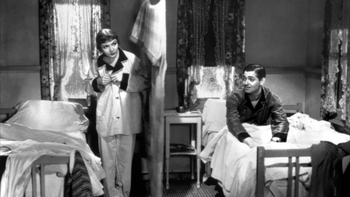 Clark Gable and Claudette Colbert in It Happened One Night. 